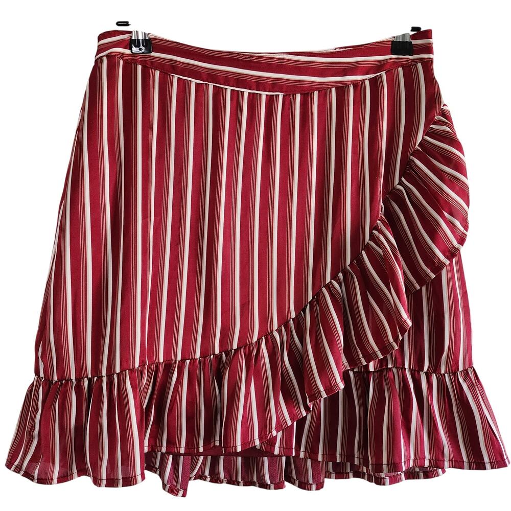 Cotton Candy LA Striped Ruffled Mini Skirt Size Large